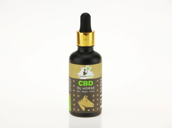 GOLDENGREEN | Olio di CBD / Olio di canapa MCT per cavalli HORSE, 50ml