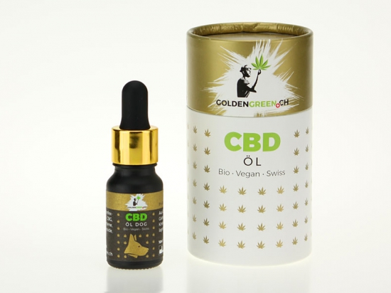 GOLDENGREEN | Huile de CBD / Huile de chanvre MCT pour chiens DOG, 10 ml en boîte ronde